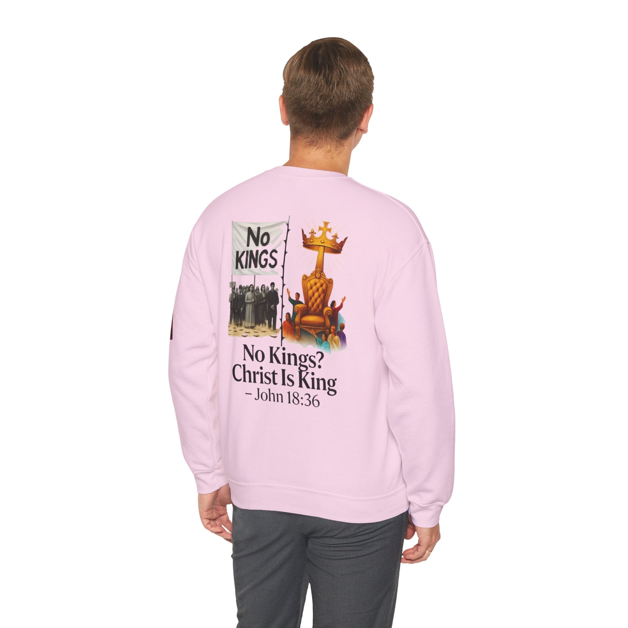 No Kings? Christ is King Sweatshirt – Bold Christian Hoodie for Sovereign Faith Printify