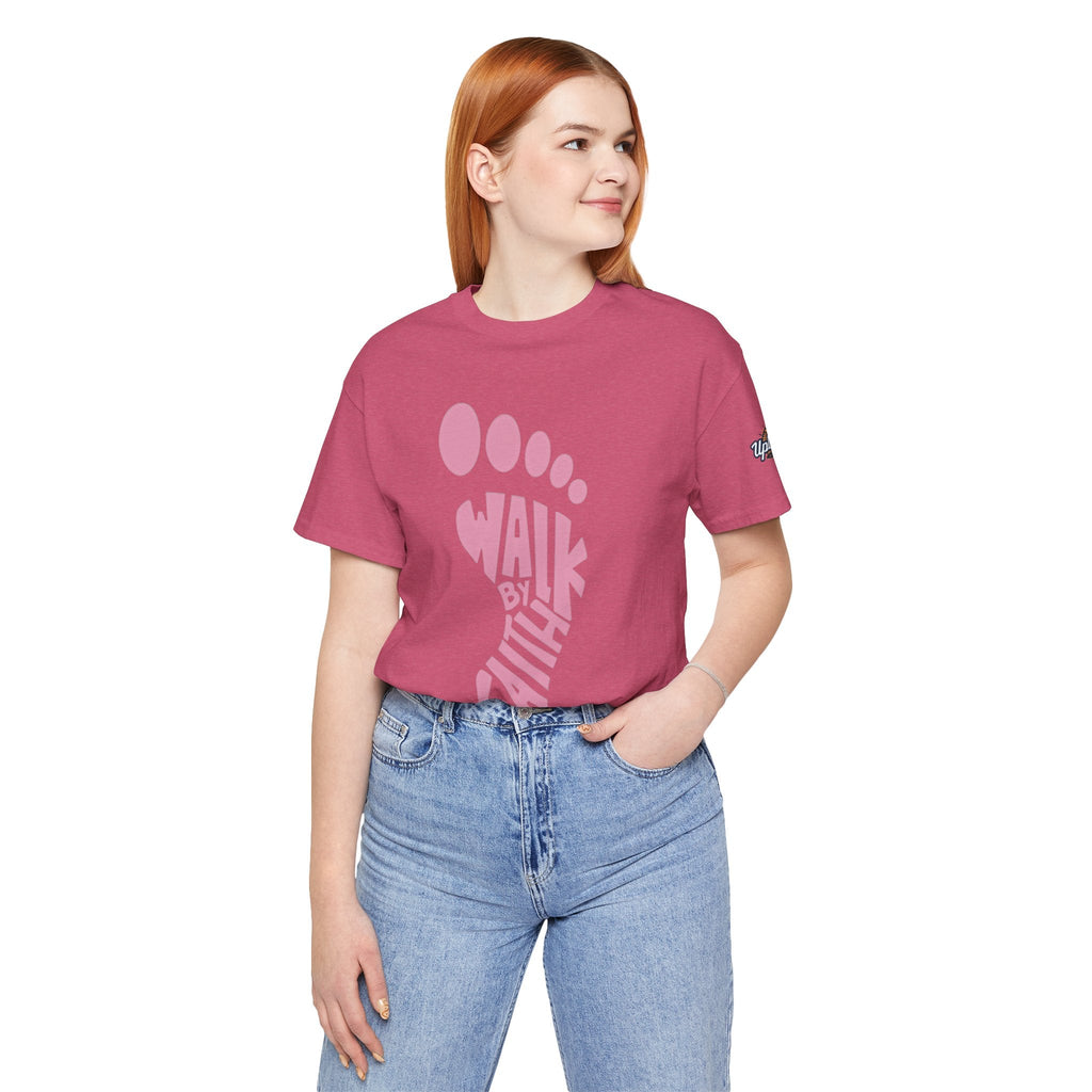 Walk By Faith Footprint T-Shirt Printify
