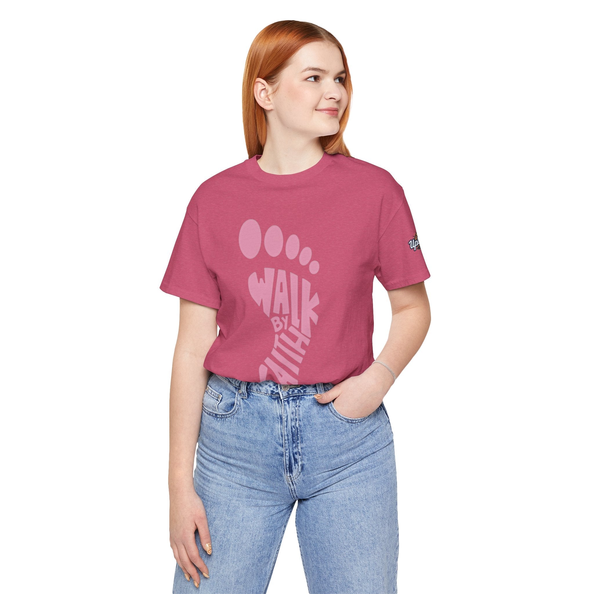 Walk By Faith Footprint T-Shirt Printify