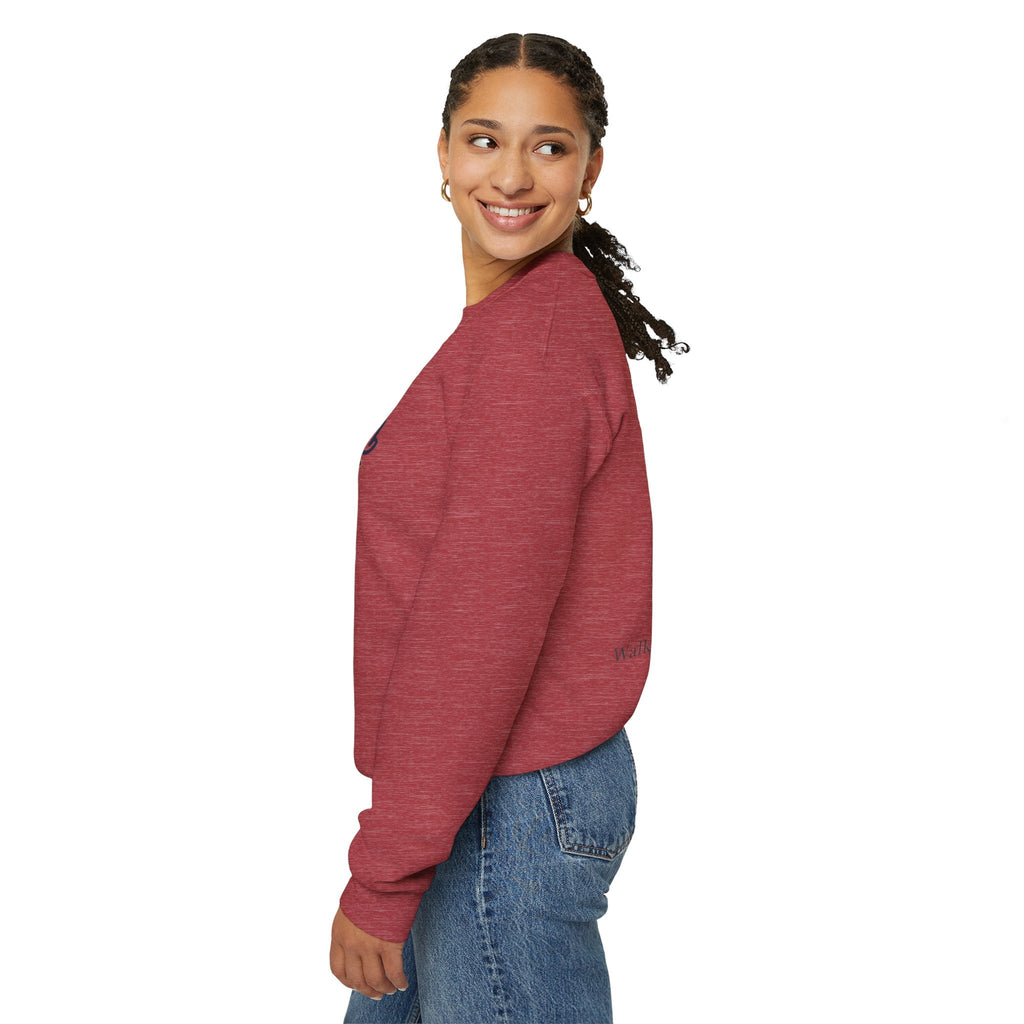 Walk by Faith Sweatshirt – Cross & Footprints Christian Sweatshirt for Cozy Inspiration Printify