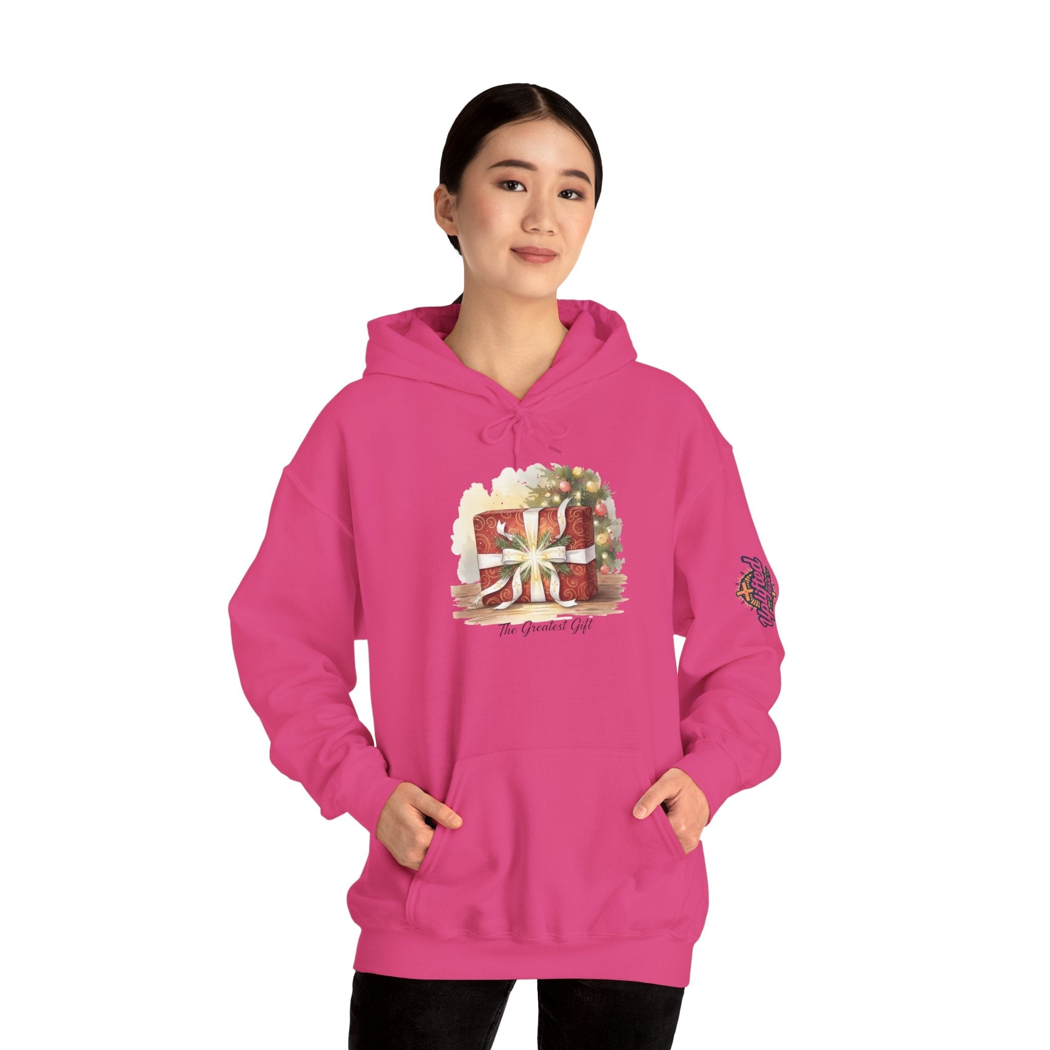 The Greatest Gift Hoodie – Cross Bow Present Christian Hoodie for Christmas Salvation & Eternal Faith Printify