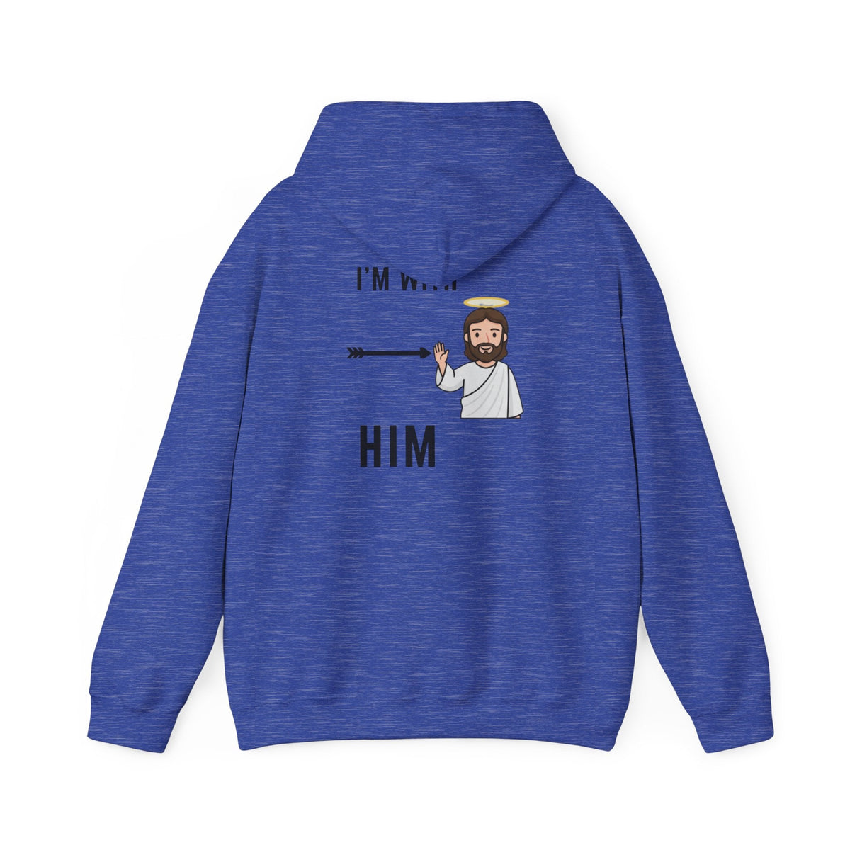 🔥 I’m With Him → Christian Hoodie | Arrow Pointing to Jesus | Minimalist Faith Tee | Subtle Cross Design | Bible-Inspired Apparel by Uplifted Gear Printify