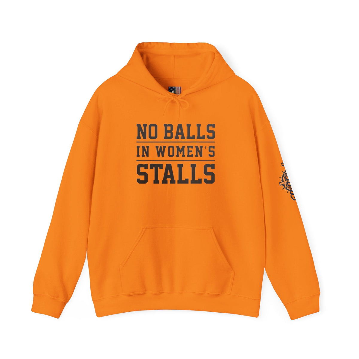 "No Balls in Women's Stalls" Statement Hoodie — Protest Sweatshirt Printify