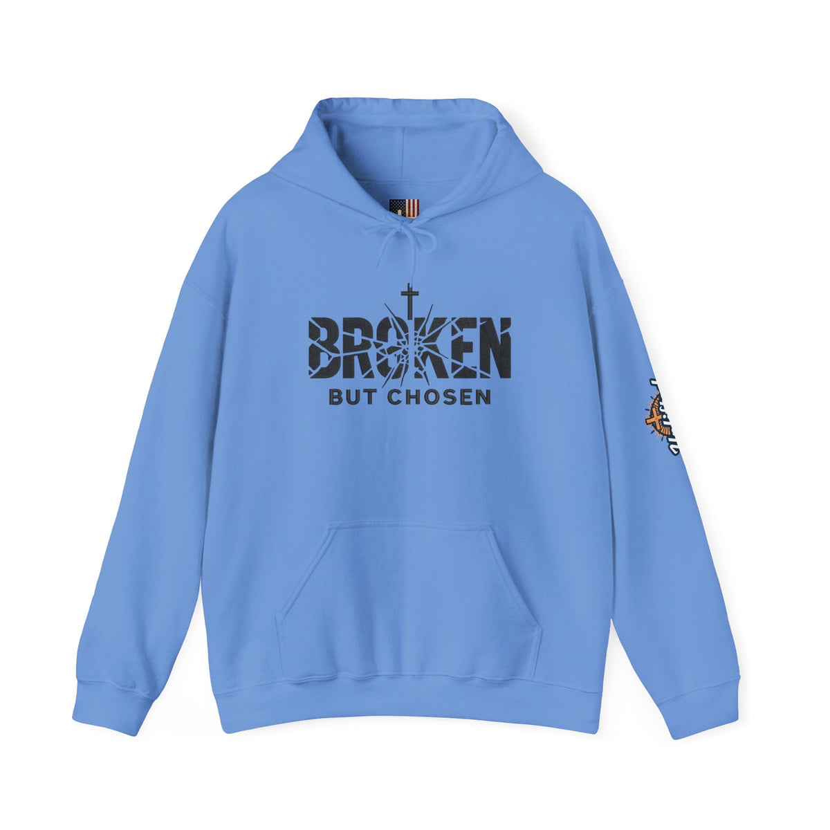 Broken But Chosen Hoodie — Christian Faith Graphic Sweatshirt Printify