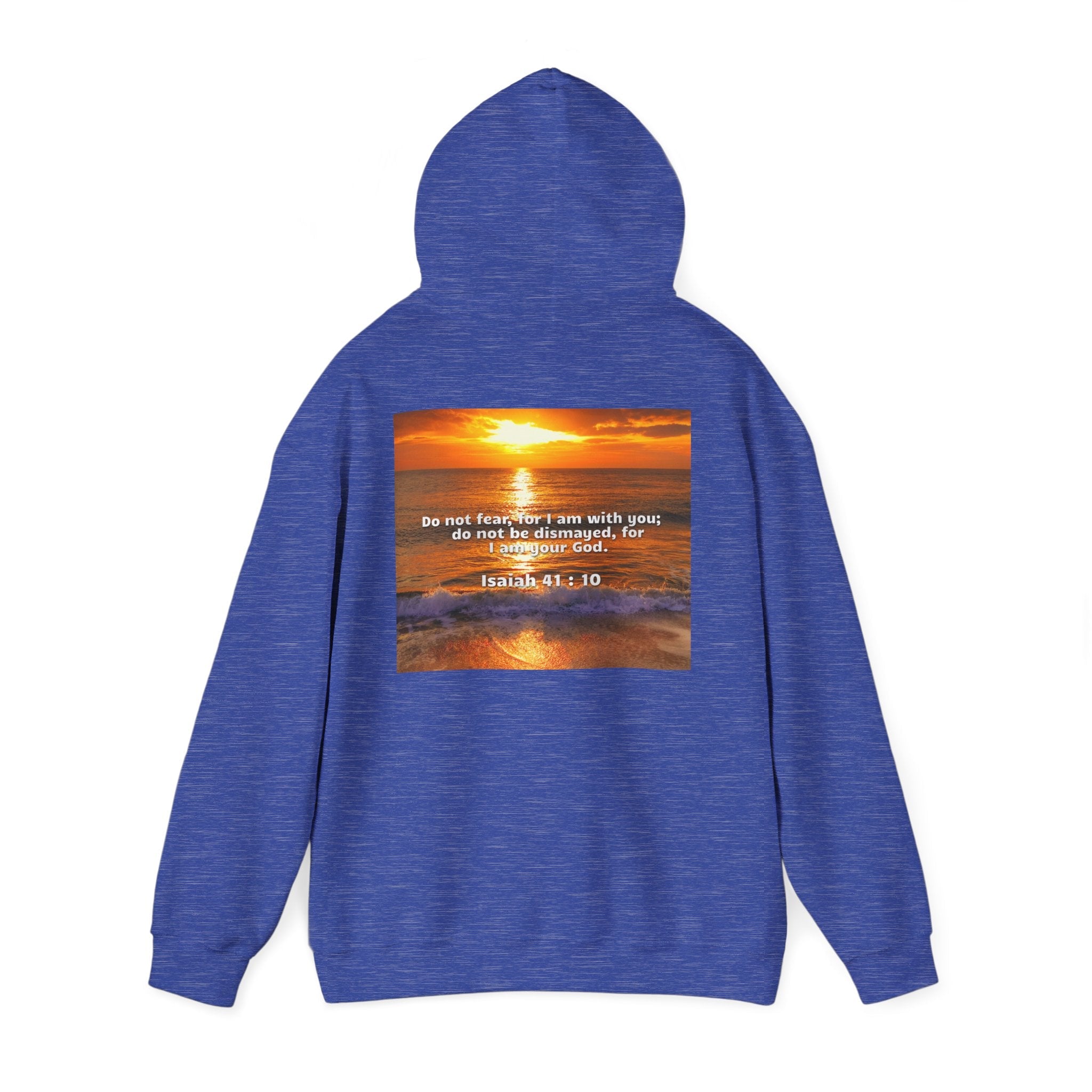 Bible Verse Unisex Heavy Blend™ Hooded Sweatshirt - Isaiah 41 : 10 Printify