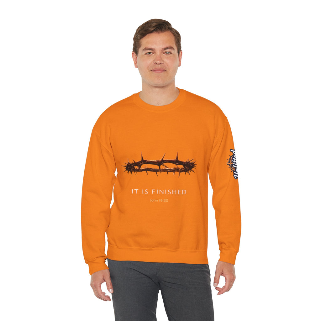It Is Finished Crown of Thorns Sweatshirt — Christian John 19:30 Faith Sweatshirt Printify