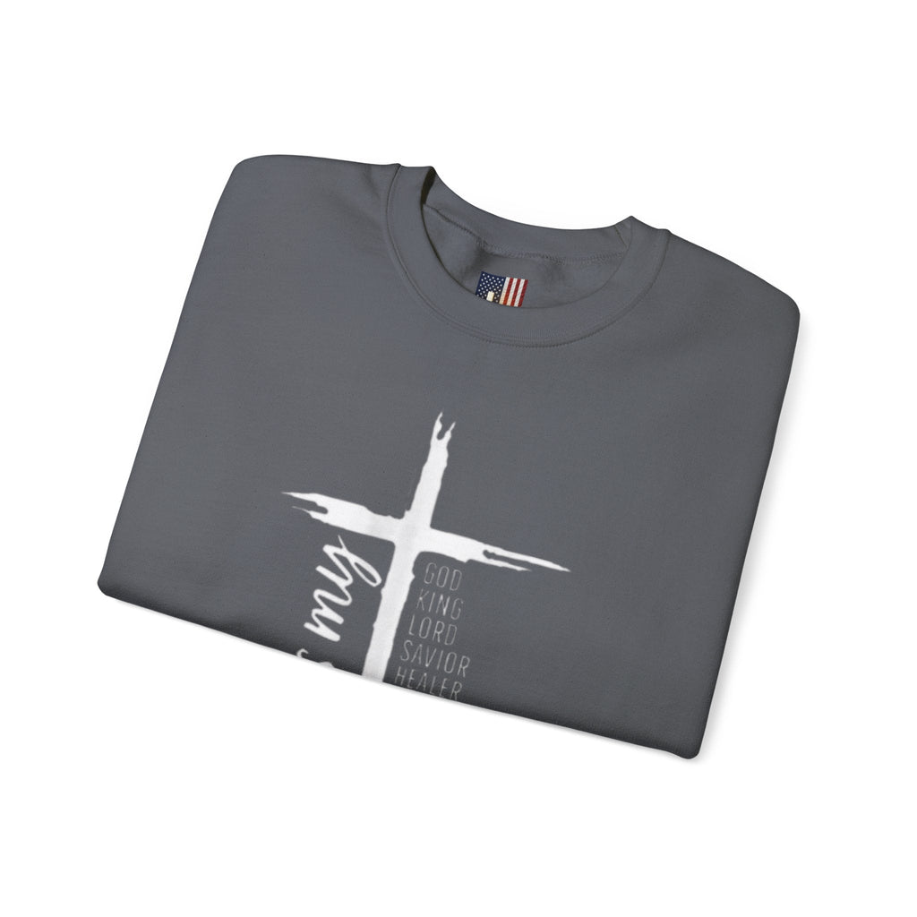 Jesus Is My Everything Sweatshirt – Cross List God King Lord Savior Christian Sweatshirt for Total Surrender Faith Printify