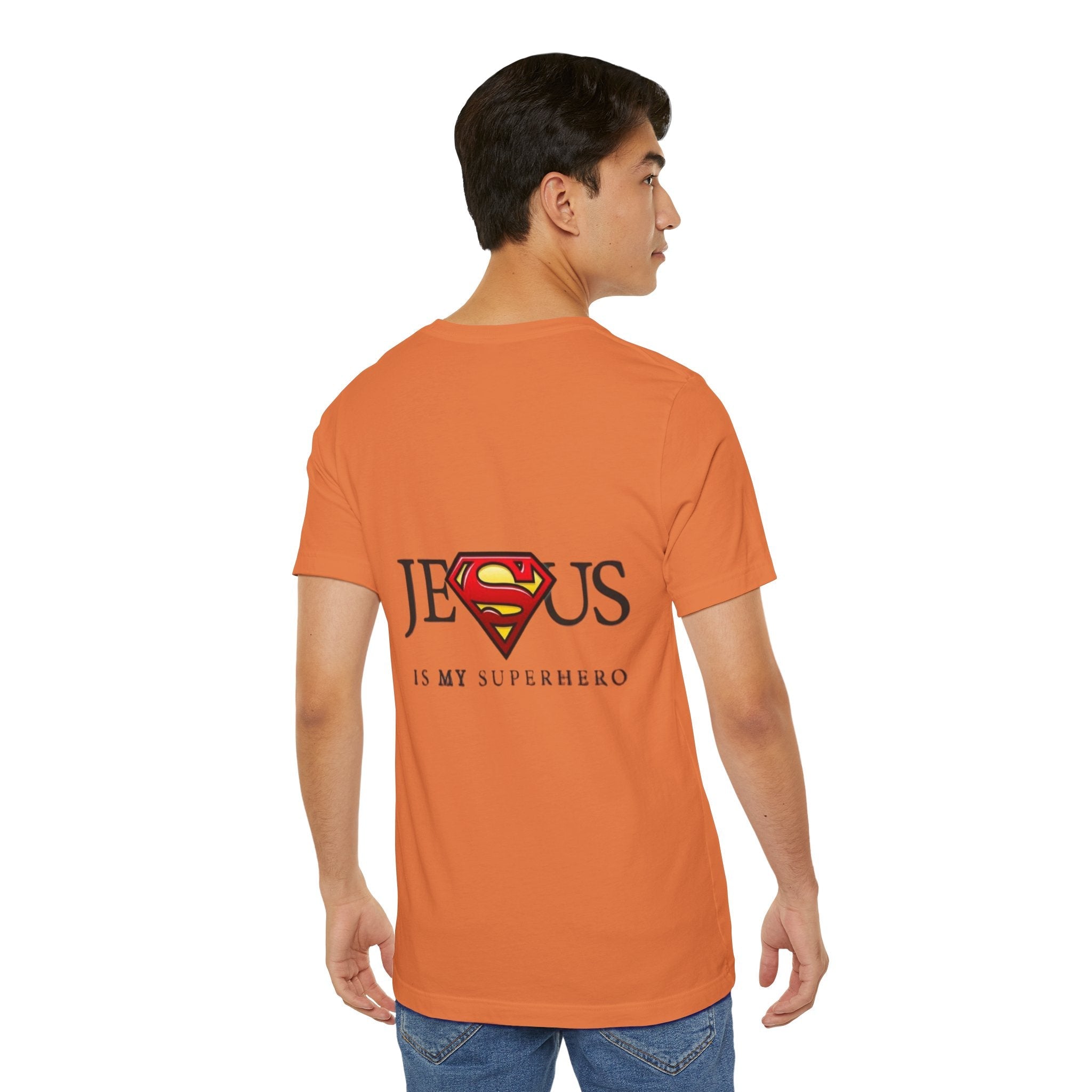 Jesus Is My Superhero T-Shirt — Faith-Based Superman-Inspired Tee Printify