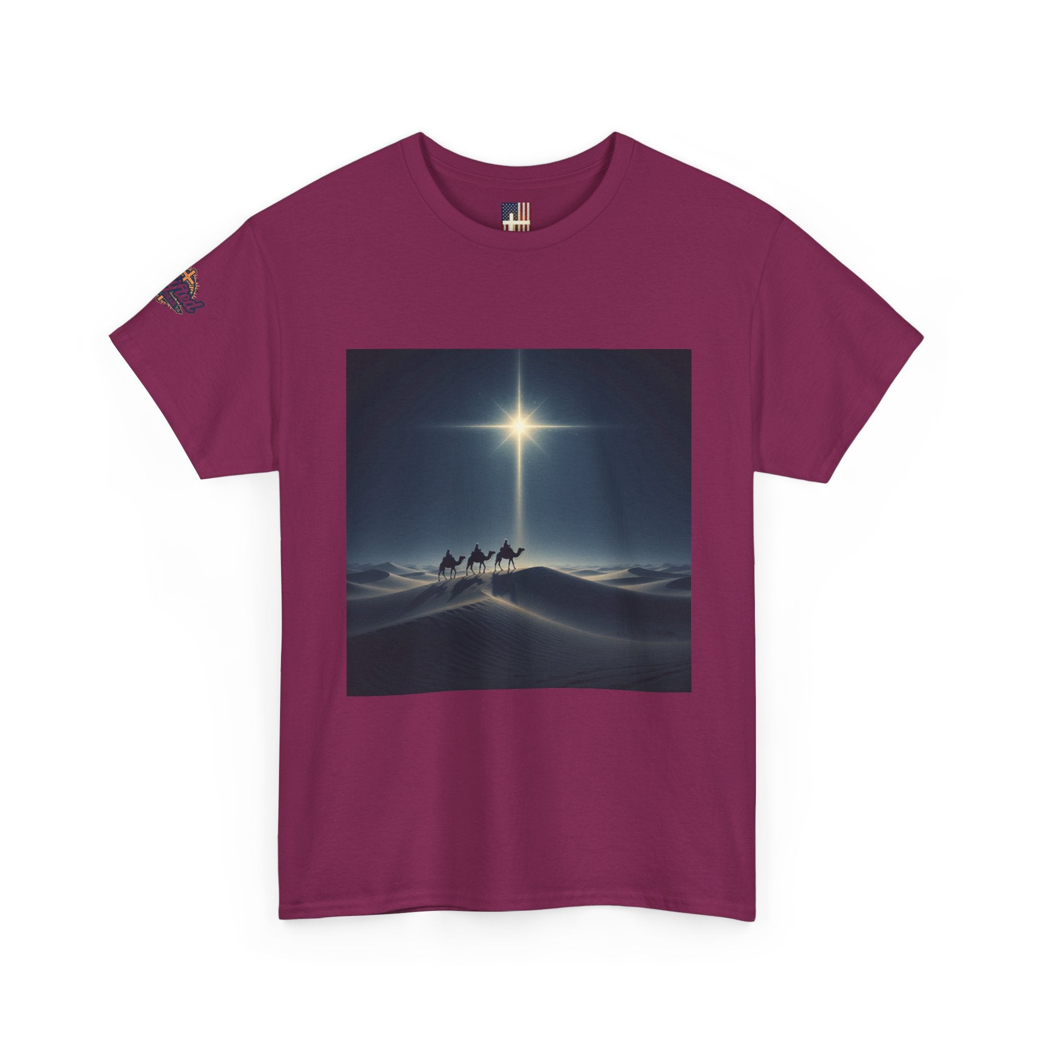 3 Wise Men T-shirt – Magi Camels Nativity Journey Christian Christmas T-shirt for Epiphany Faith & Holy Night Printify