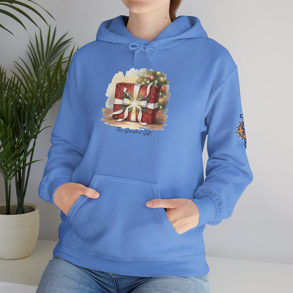 The Greatest Gift Hoodie – Cross Bow Present Christian Hoodie for Christmas Salvation & Eternal Faith Printify