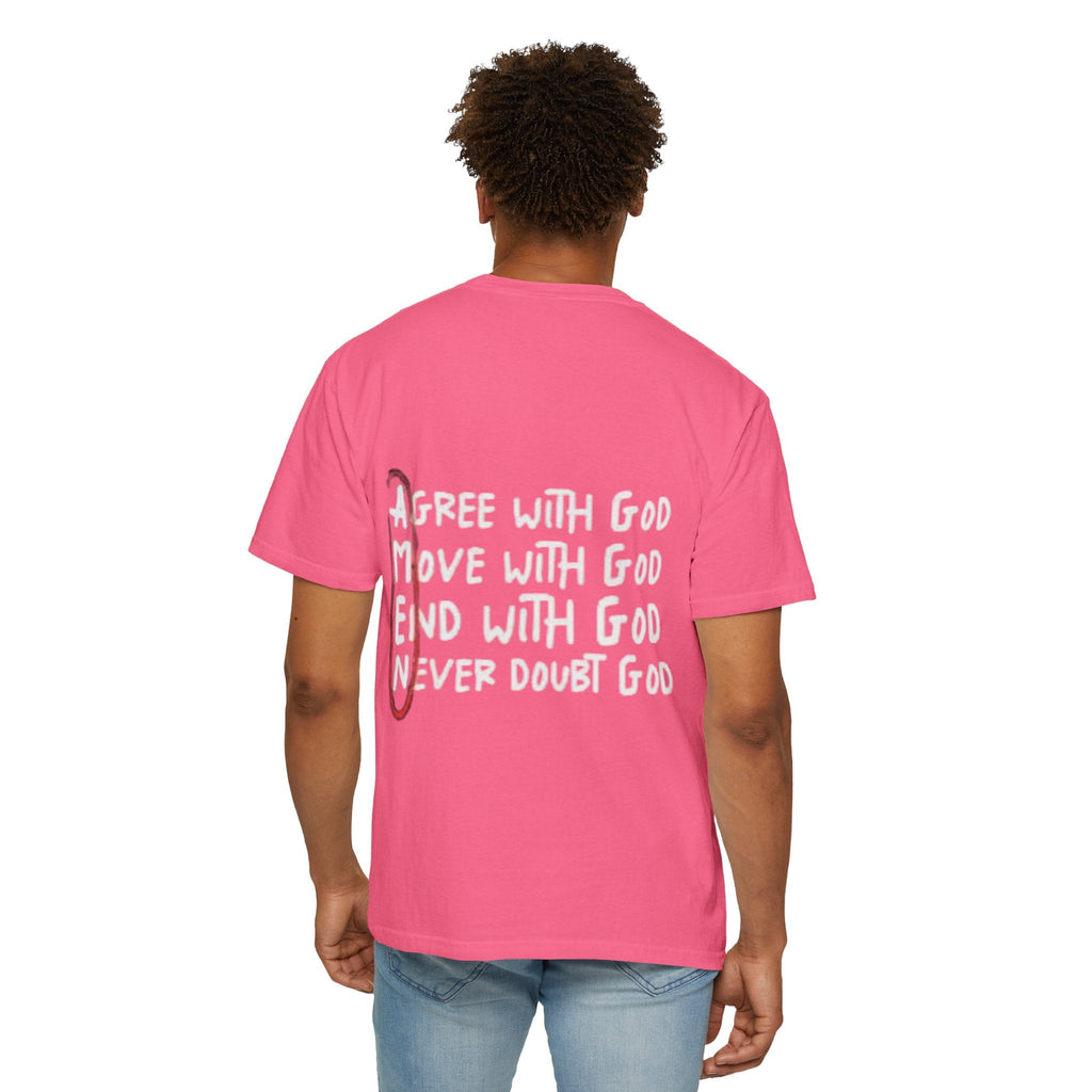 AMEN Acronym T-Shirt – Always Agree with God Move with God End with God Never Doubt God Christian Tee for Unwavering Faith Printify