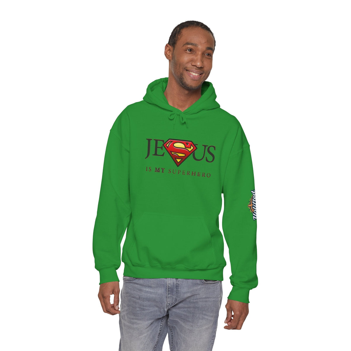 Jesus Is My Superhero Hoodie — Christian Faith Graphic Pullover Printify