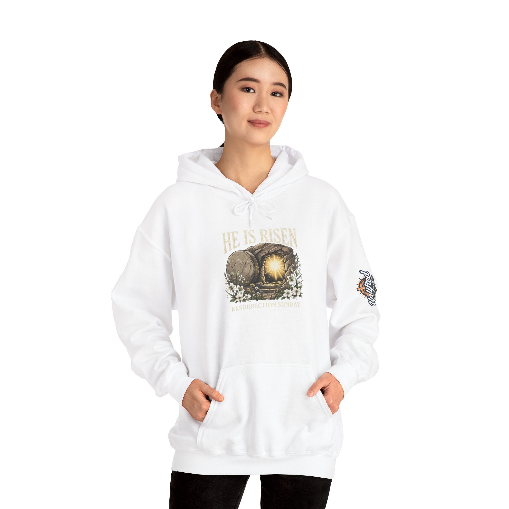 He Is Risen Hoodie — Jesus Christ Resurrection Easter Hoodie Printify