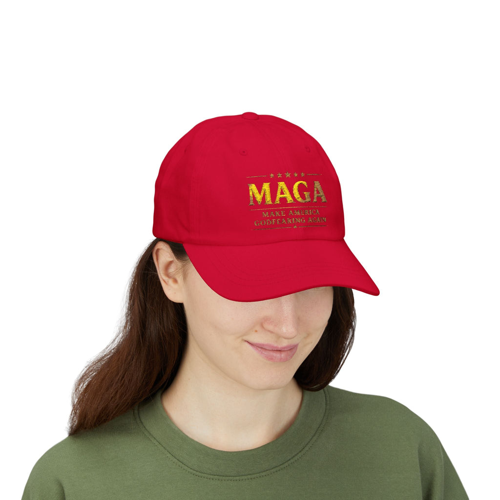 Dad Cap — "MAGA: Make America Godfearing Again" Embroidered Hat Printify