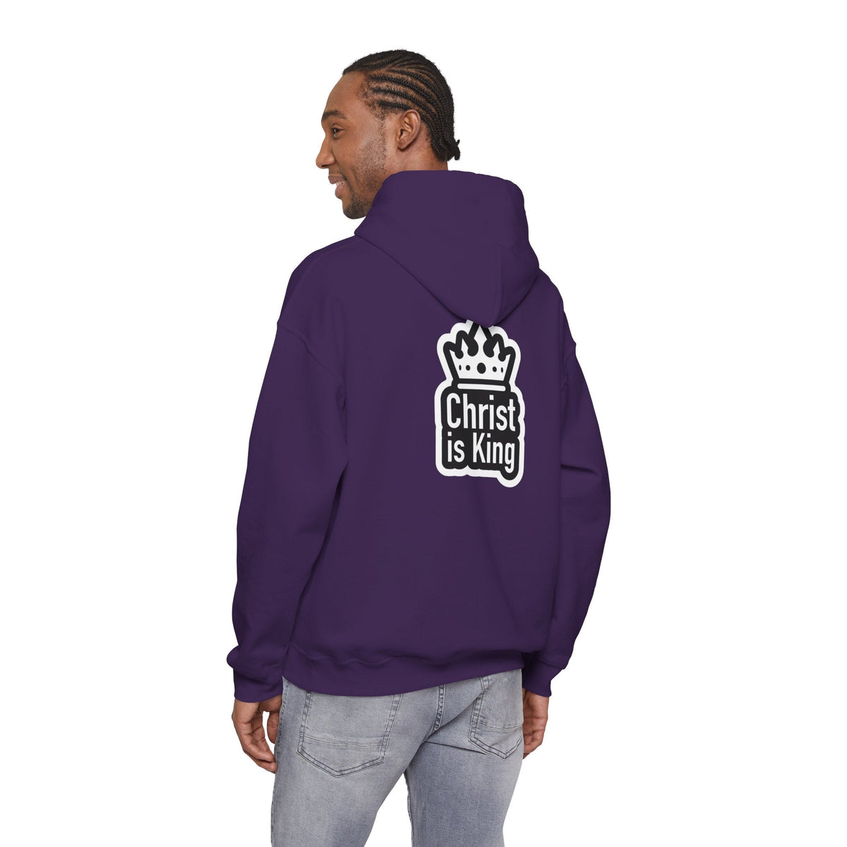 Christ is King Hoodie – Bold Crown & Cross Christian Sweatshirt for Unshakable Faith Printify