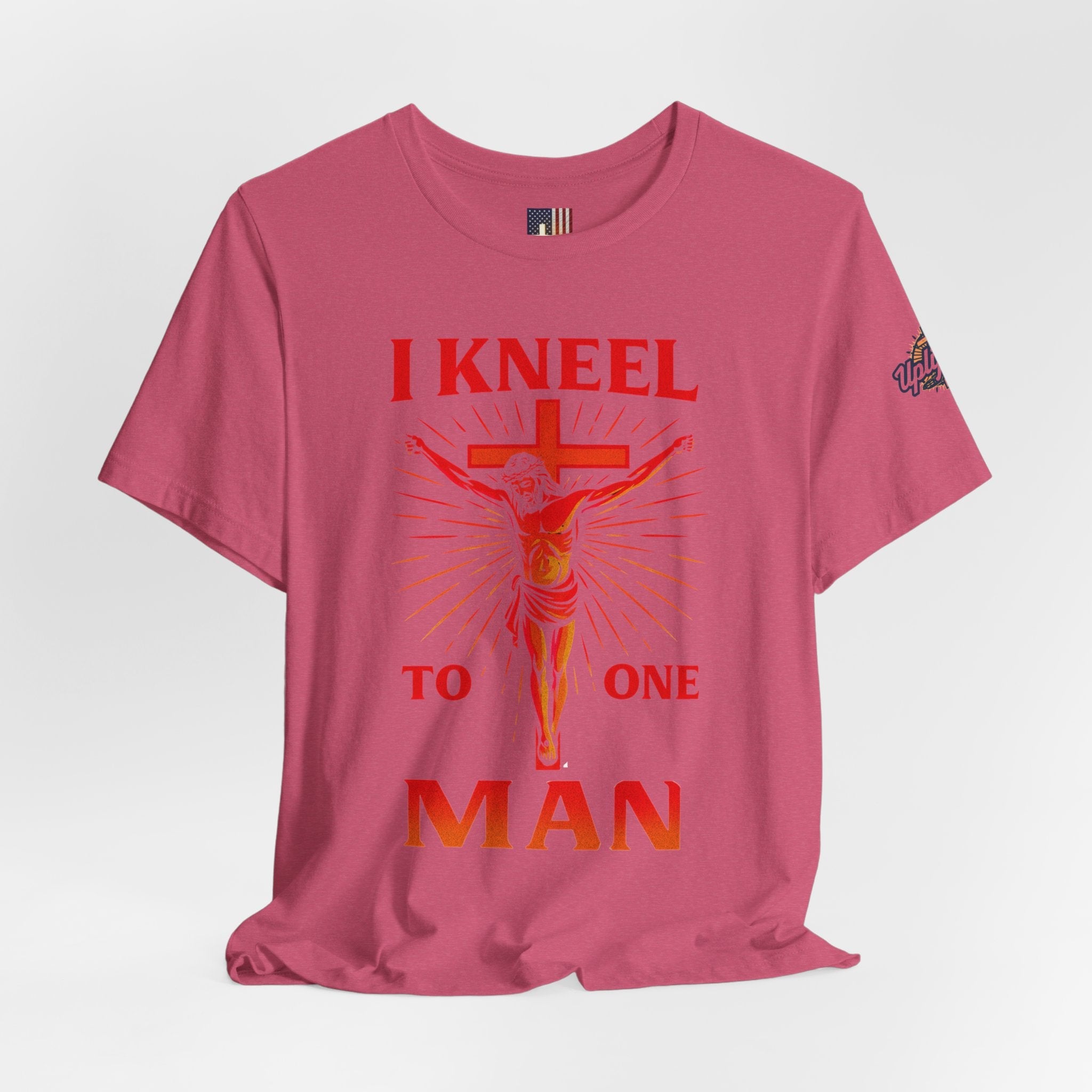 I Kneel to One Man T-shirt – Crucifixion Christian T-shirt for Unashamed Devotion & Bold Faith Printify