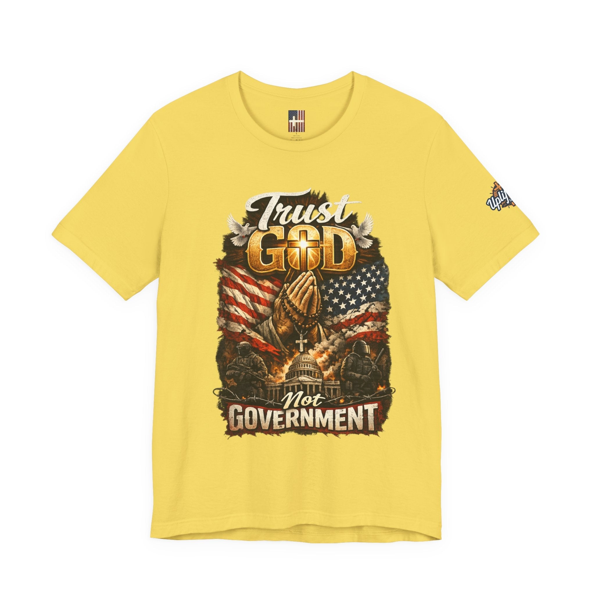 Trust God Not Government T-Shirt — Vintage Patriotic Christian Tee Printify