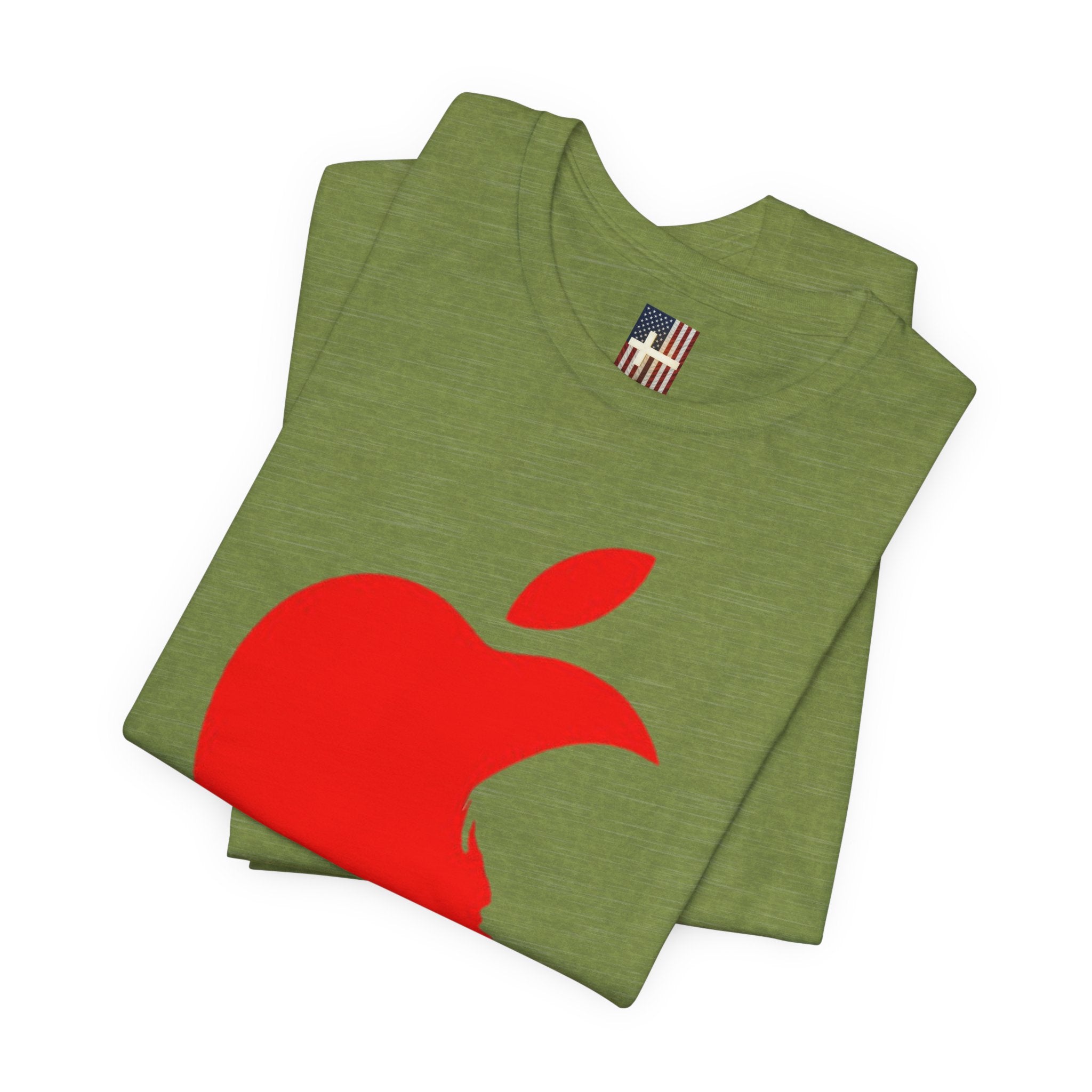 iPray Red Apple Christian T-Shirt — Faith Graphic Tee Printify