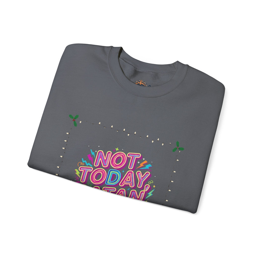 🔥 Not Today, Satan – Retro 90s Christian Sweatshirt | Neon Faith Tee | Funky Cartoon Devil | Bold Bible Verse Shirt | Uplifted Gear Printify