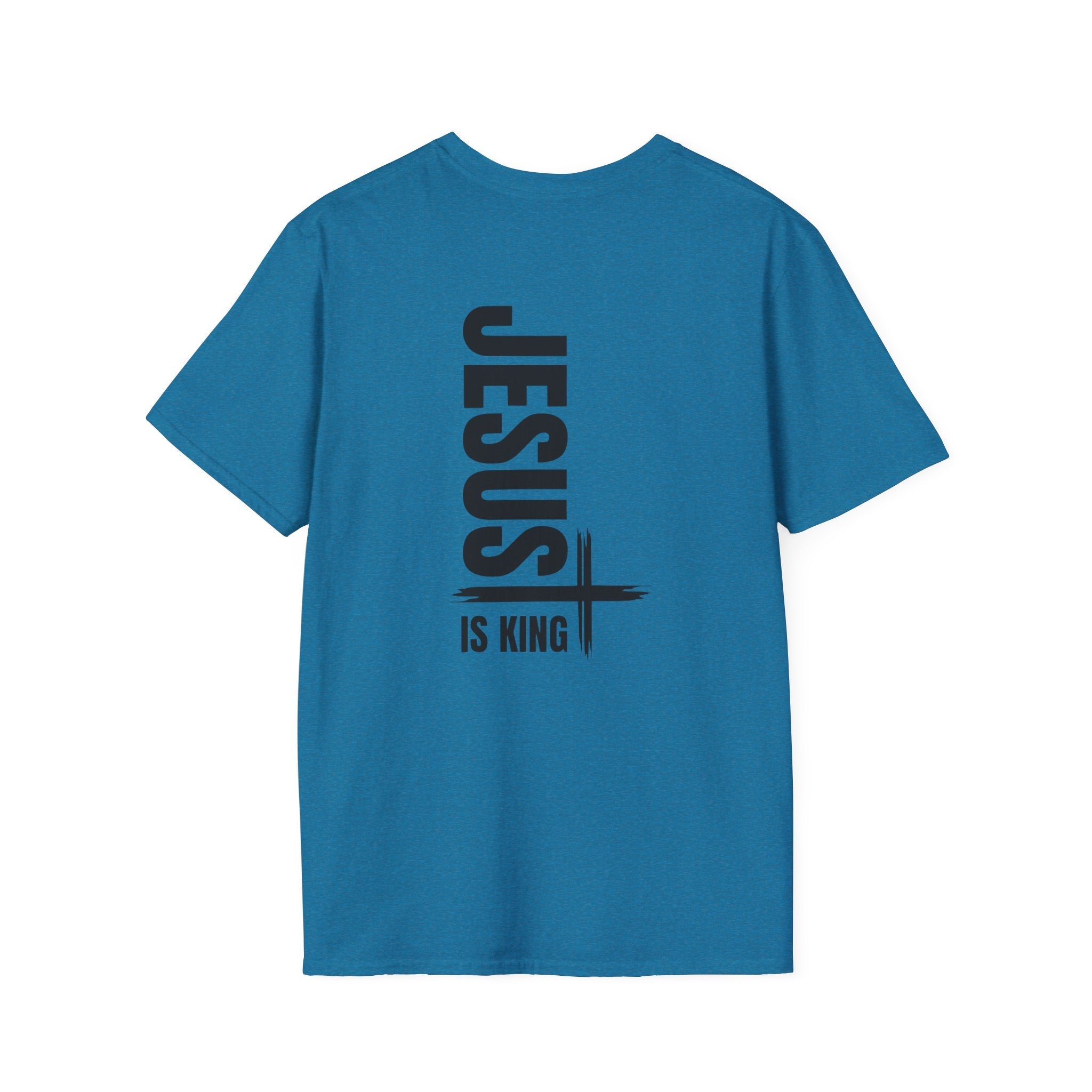 Jesus Is King T-shirt | Modern Typographic Cross Christian T-shirt Printify