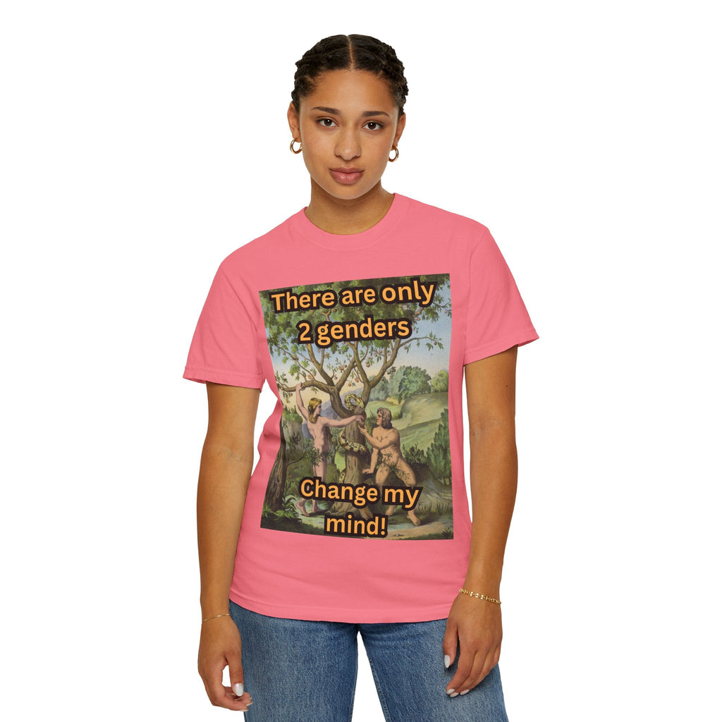 There Are Only 2 Genders T-Shirt – Adam & Eve Cross Christian Tee for Bold Faith Printify