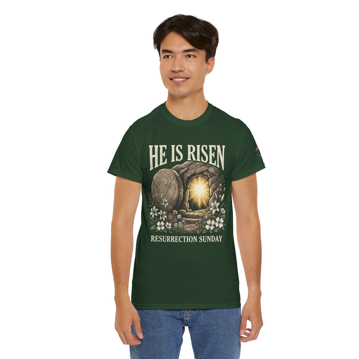 He Is Risen T-Shirt — Jesus Christ Resurrection Easter Tee Printify