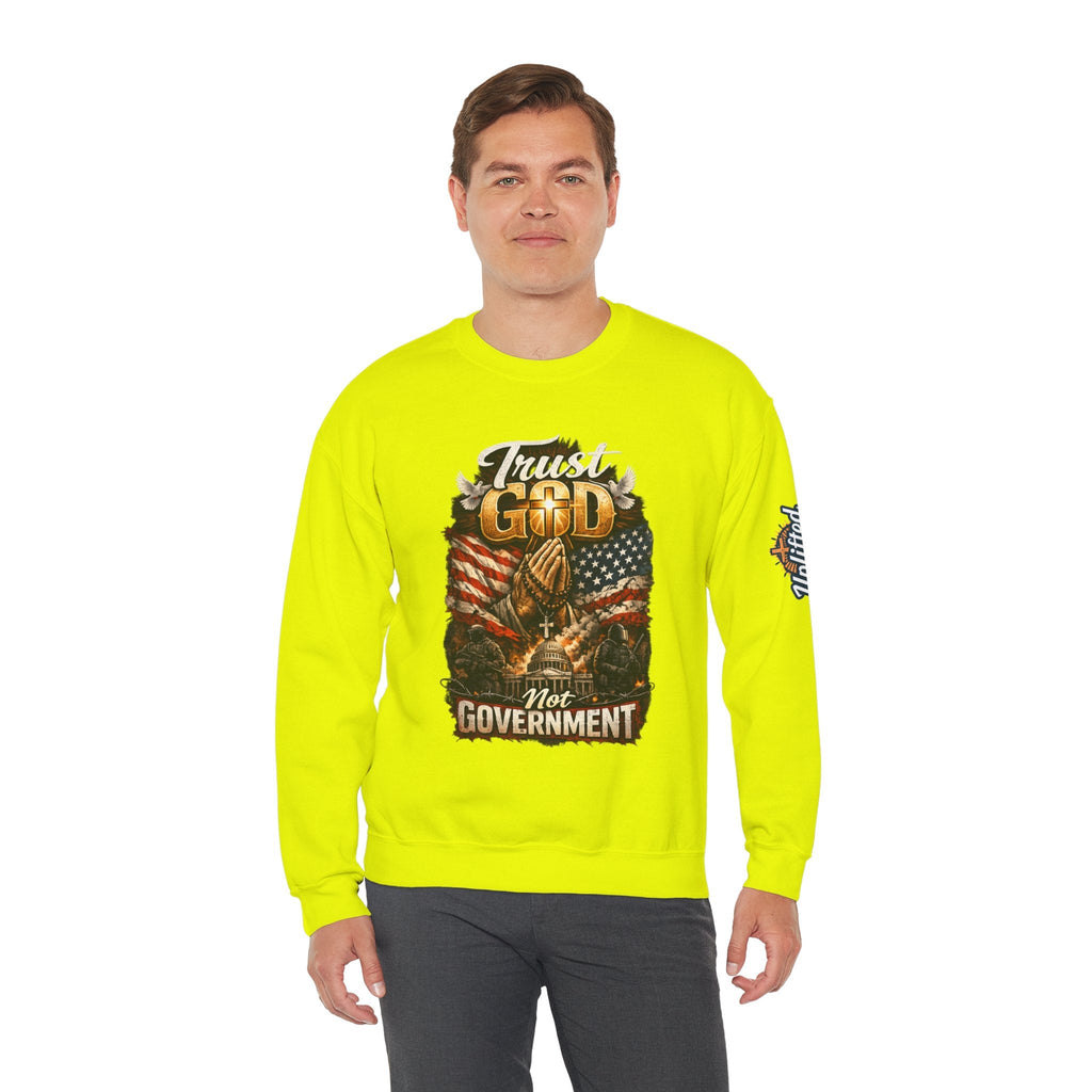 Trust God Not Government Sweatshirt — Vintage Patriotic Christian Sweatshirt Printify