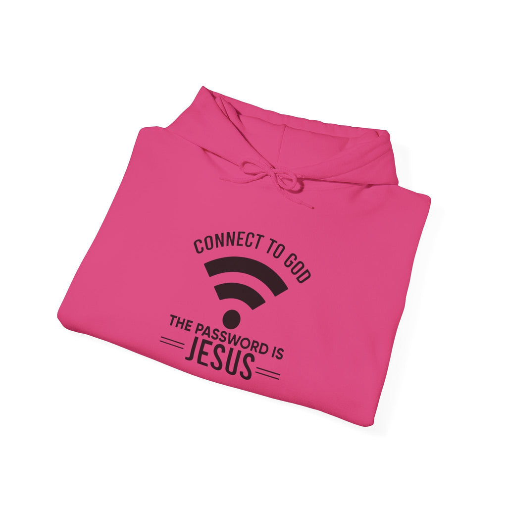 Connect to God Hoodie - WIFI Password is Jesus - Funny Christian Faith Hoodie Printify