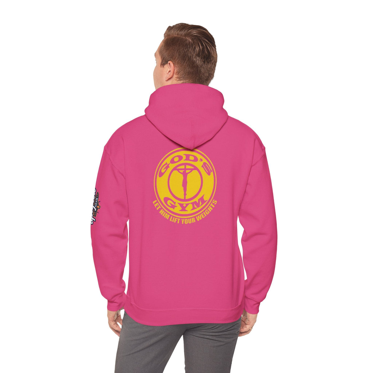 God's Gym Hoodie — "Let Him Lift Your Weights" Christian Fitness Hoodie Printify