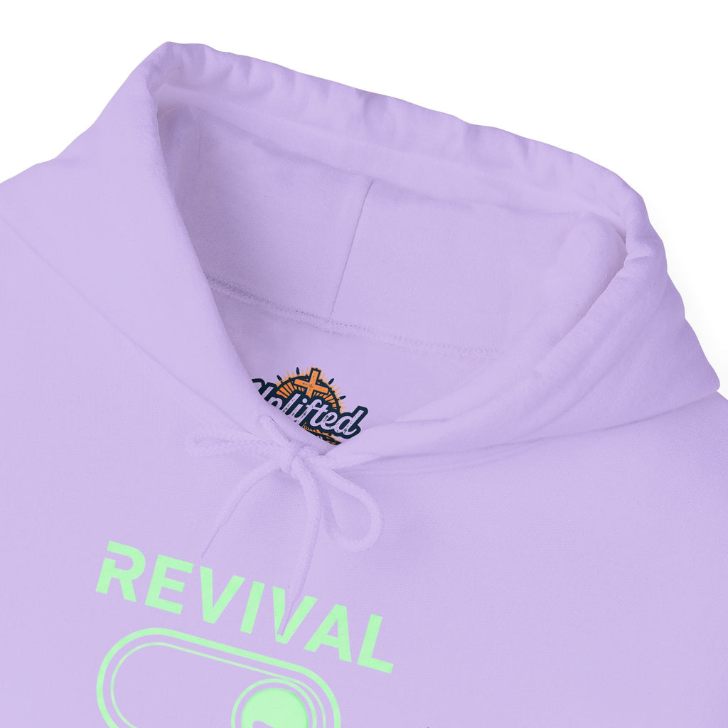 🔥 Revival Mode: ON – Christian Techwear Hoodie | Glowing Green Faith Switch | Futuristic Jesus Shirt | Activate Your Spiritual Awakening | Uplifted Gear Printify