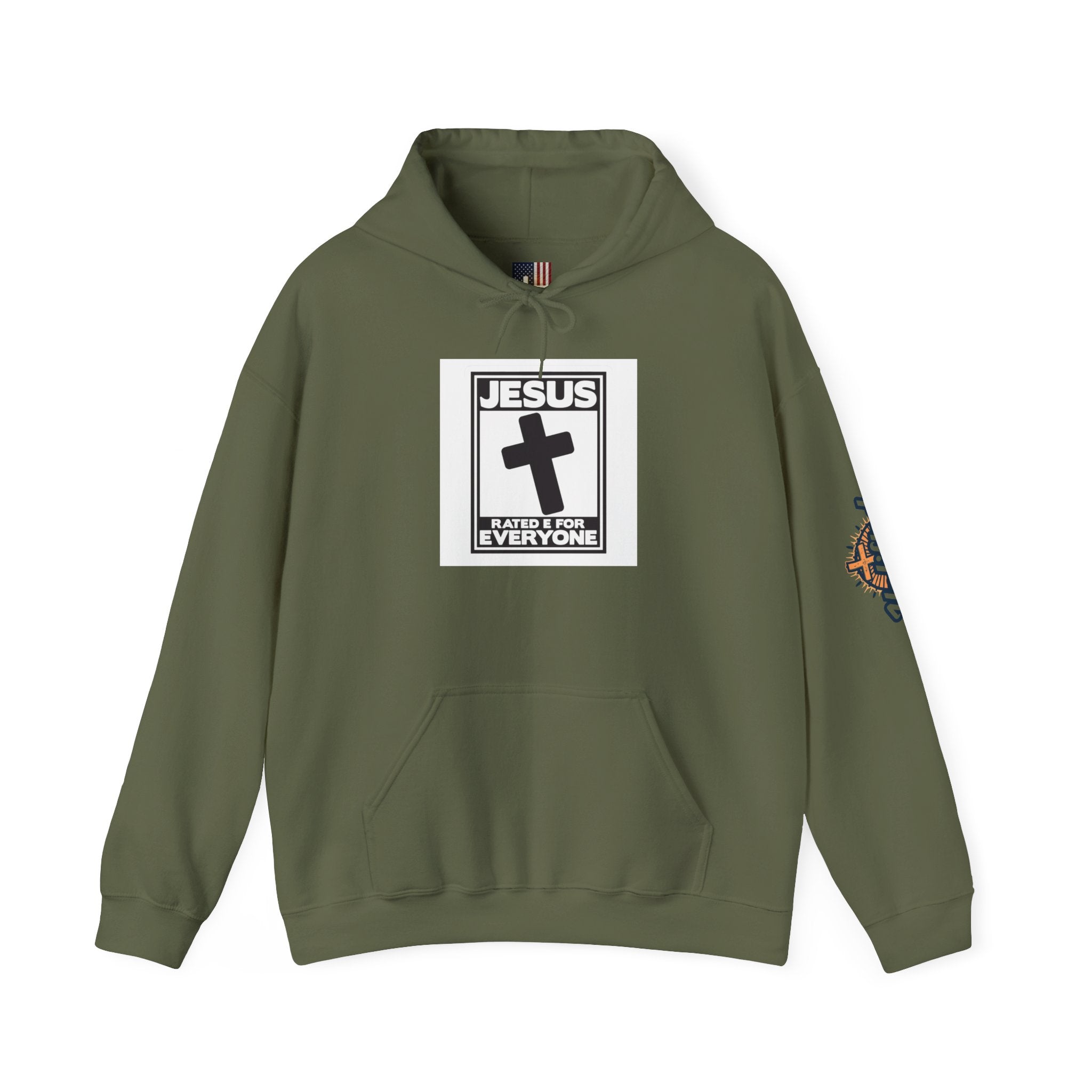 Jesus, Rated E for Everyone Hoodie - Gamer Faith Hoodie - Christian Video Game Parody Printify