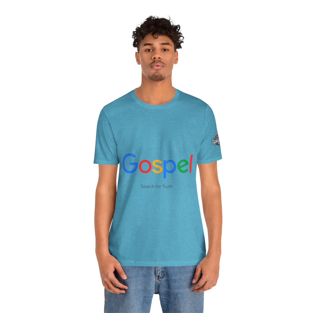 Gospel Graphic Tee — "Gospel" Colorful Logo Christian T-Shirt Printify