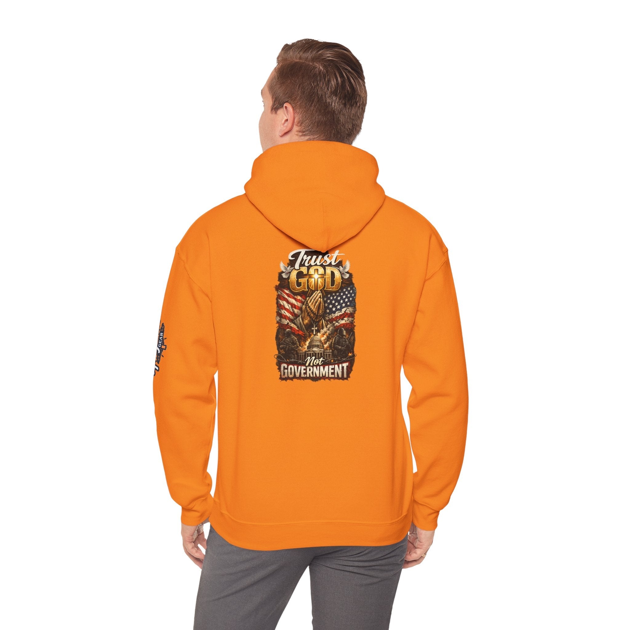 Trust God Not Government Hoodie — Vintage Patriotic Christian Hoodie Printify