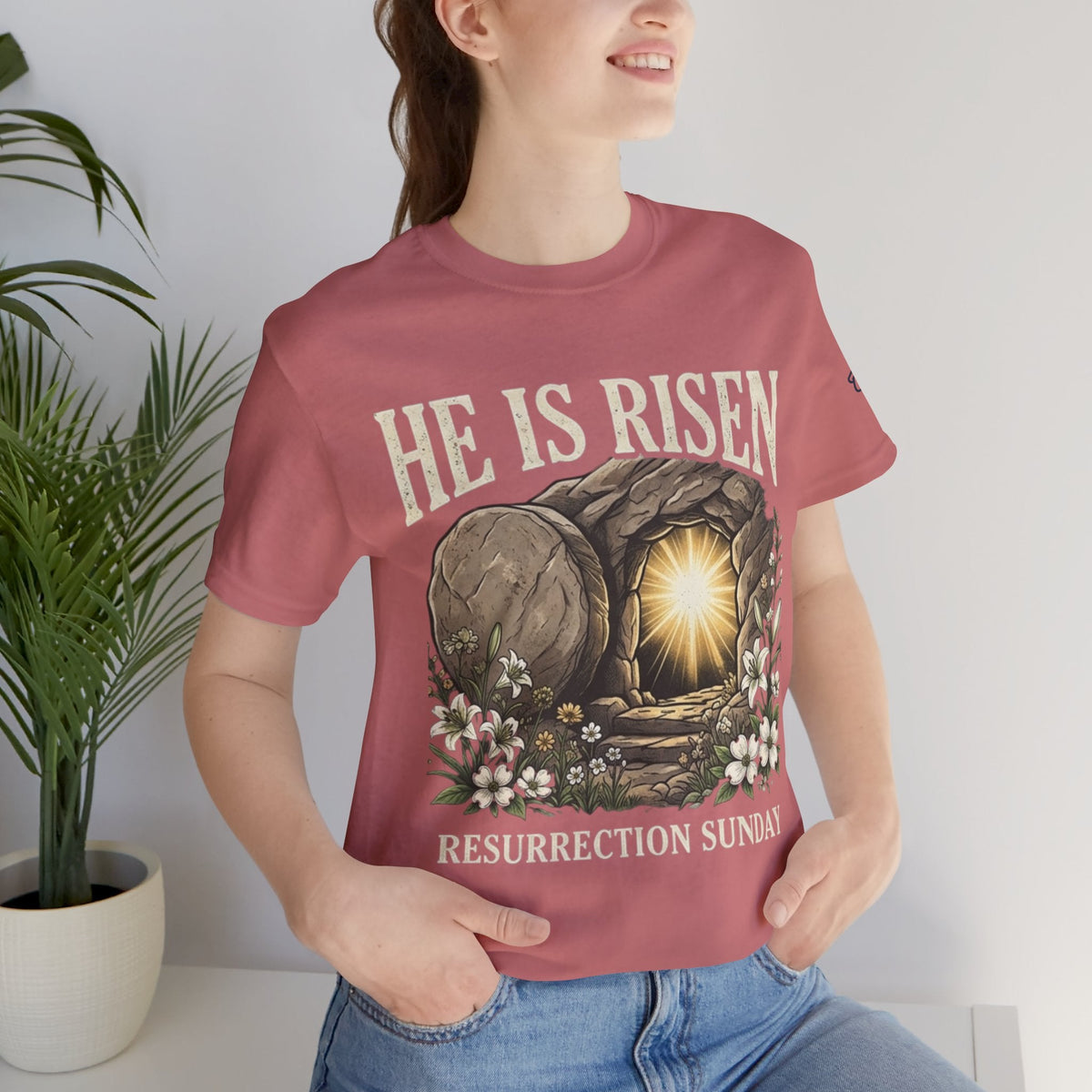 He Is Risen T-Shirt — Jesus Christ Resurrection Easter Tee Printify