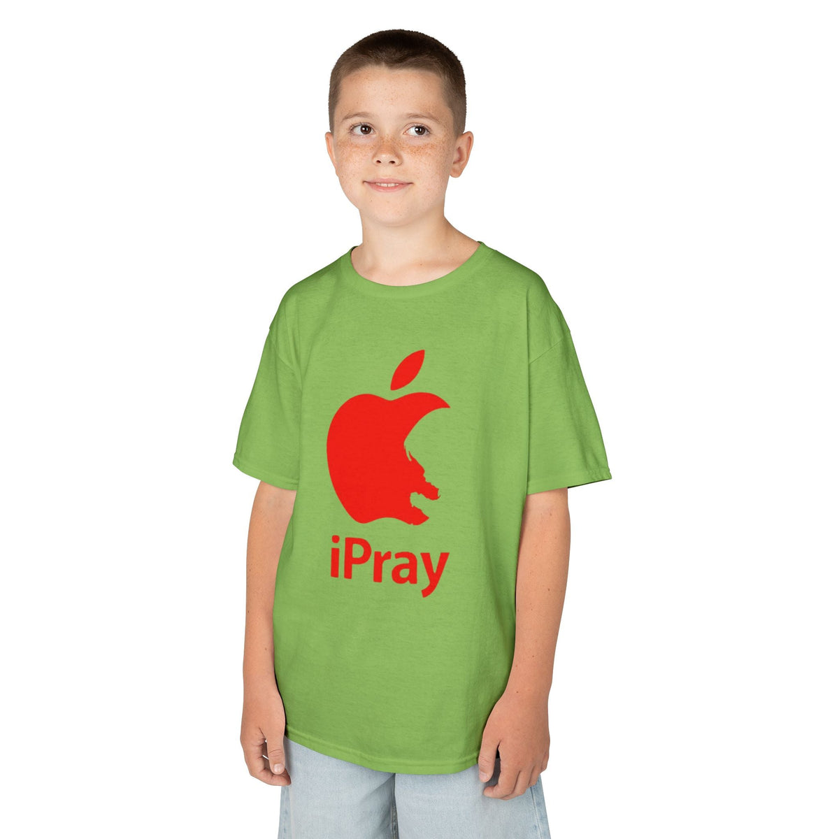 Kids Graphic Tee — Red iPray Logo Prayer Shirt for Children Printify