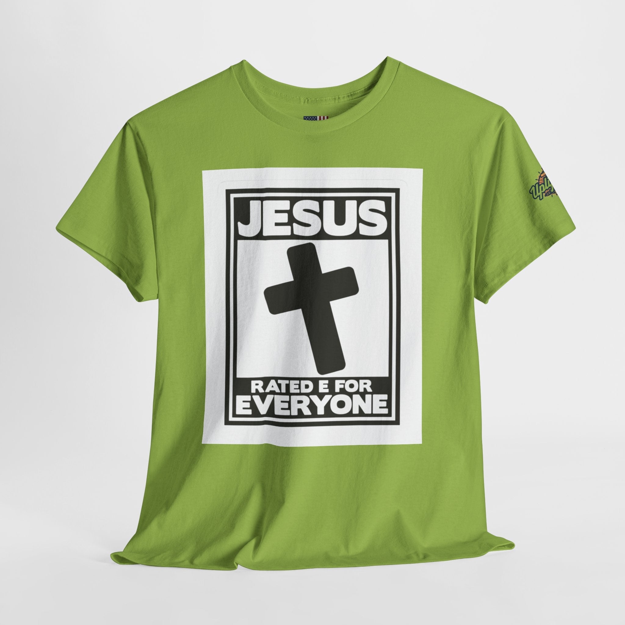 Jesus, Rated E for Everyone T-shirt - Gamer Faith T-shirt - Christian Video Game Parody Printify