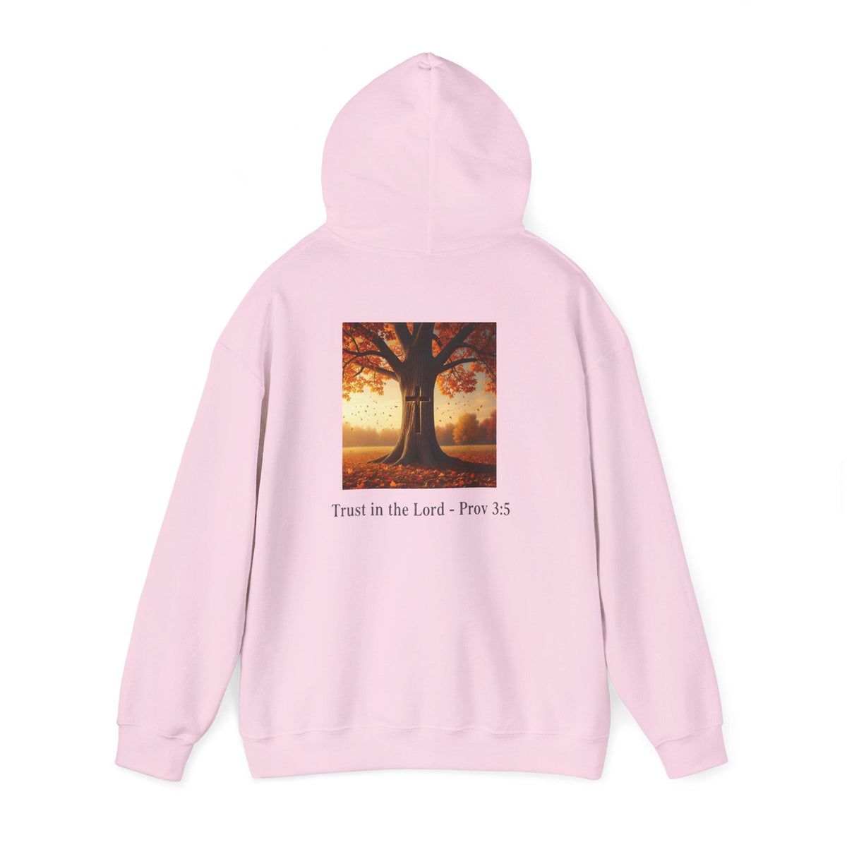 Trust in the Lord Hoodie – Autumn Tree Proverbs 3:5 Christian Hoodie for Cozy Faith Printify
