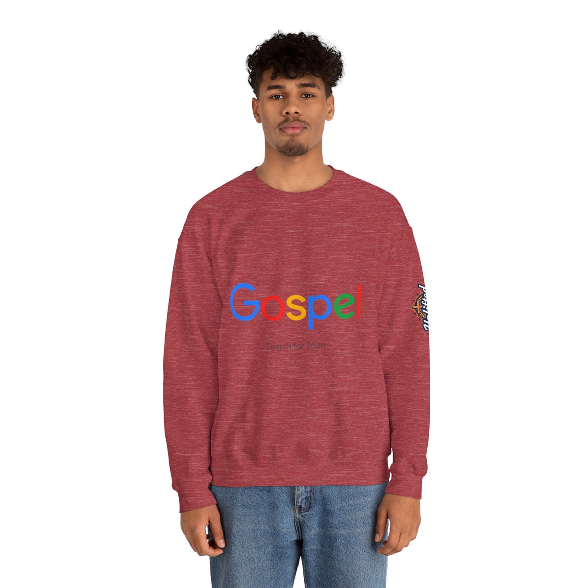 Gospel Graphic Sweatshirt — "Gospel" Colorful Logo Christian Sweatshirt Printify