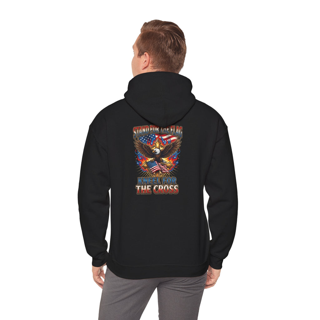 Stand for the Flag Kneel for the Cross Hoodie | Patriotic Eagle Hoodie Printify