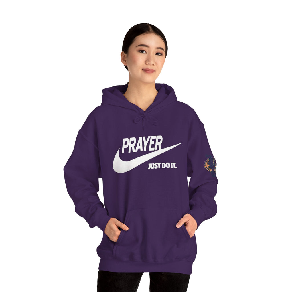 Prayer Just Do It Hoodie - Funny Christian Nike Parody Hoodie - Faith Gear Printify