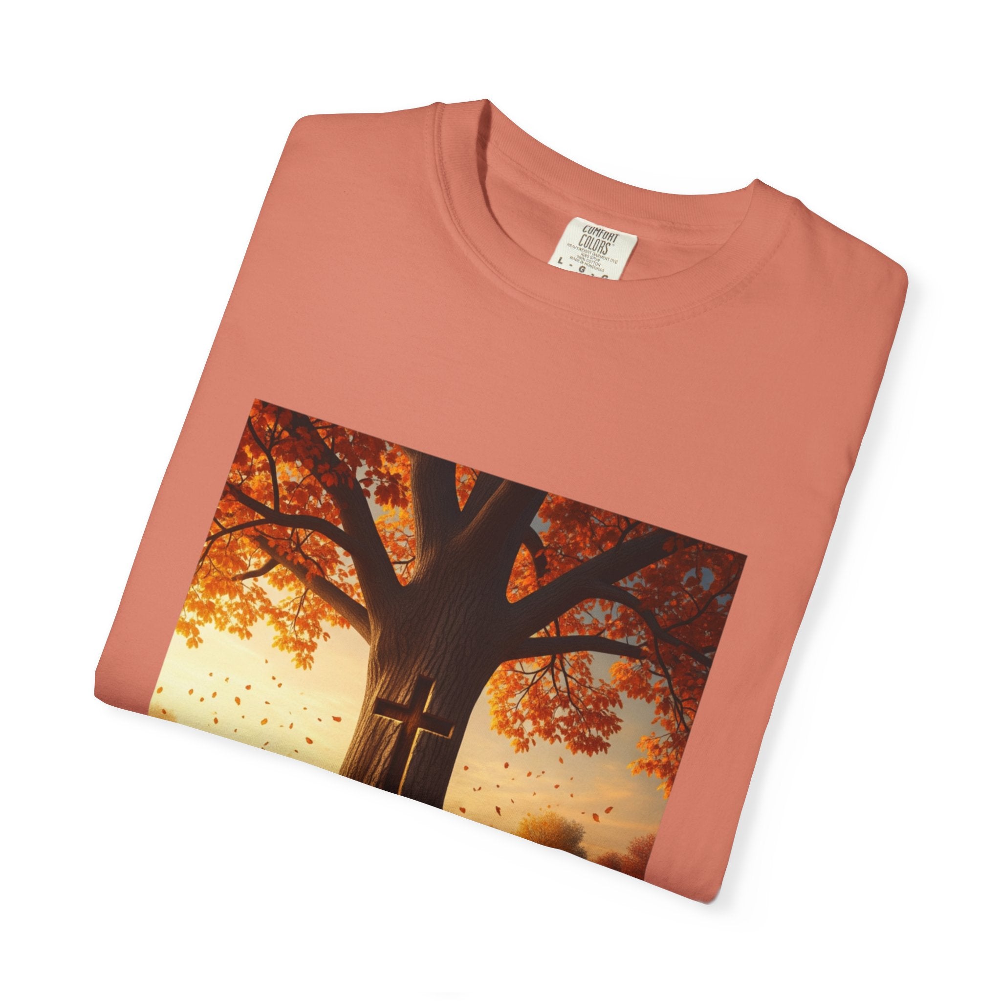Trust in the Lord T-Shirt – Autumn Tree Christian Tee with Proverbs 3:5 Printify