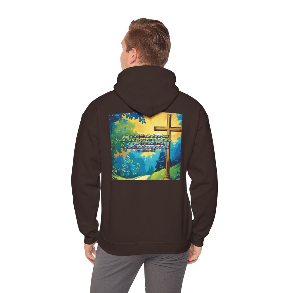 Trust in The Lord Proverbs 3:5-6 Biblical Design Unisex Heavy Blend™ Hooded Sweatshirt Printify