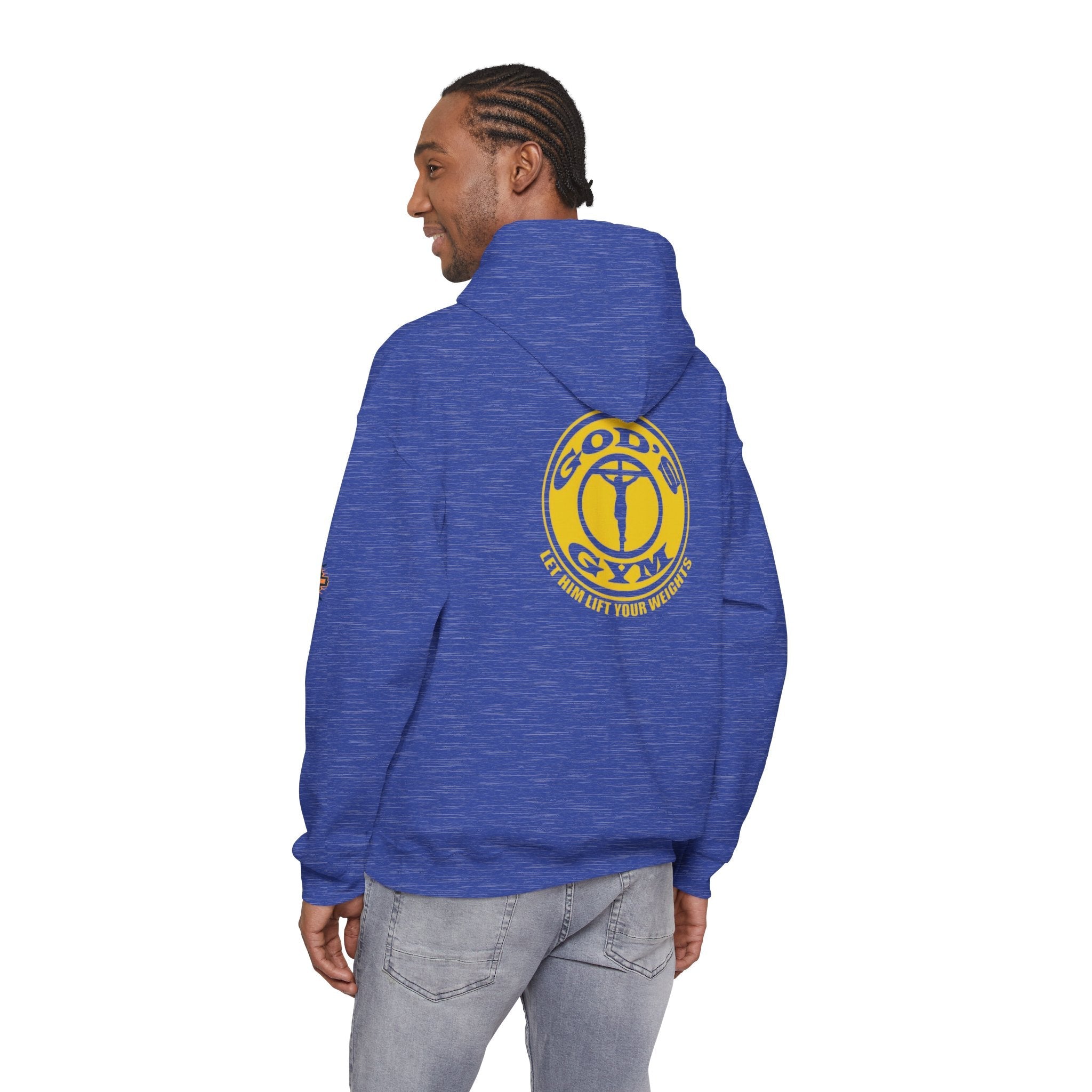 God's Gym Hoodie — "Let Him Lift Your Weights" Christian Fitness Hoodie Printify