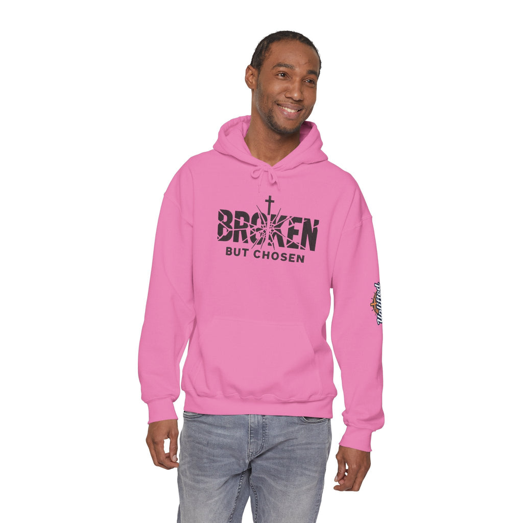Broken But Chosen Hoodie — Christian Faith Graphic Sweatshirt Printify