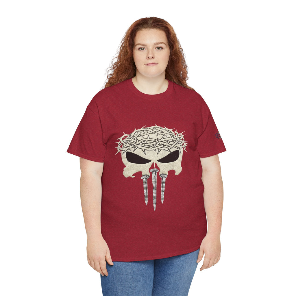 Christian Skull T-shirt - Crown of Thorns & Nails - Warrior Faith T-shirt Printify