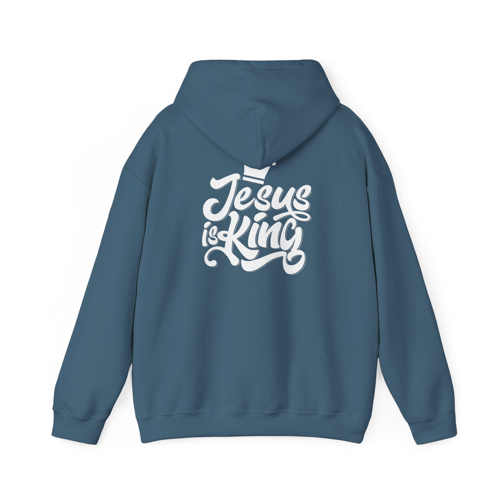 Jesus is King Hoodie – Bold Crown & Cross Christian Sweatshirt for Eternal Reign & Cozy Faith Printify