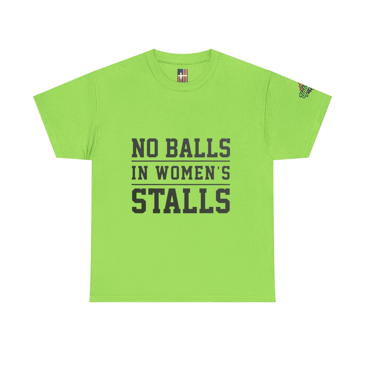 No Balls in Women's Stalls Retro Protest T-Shirt Printify