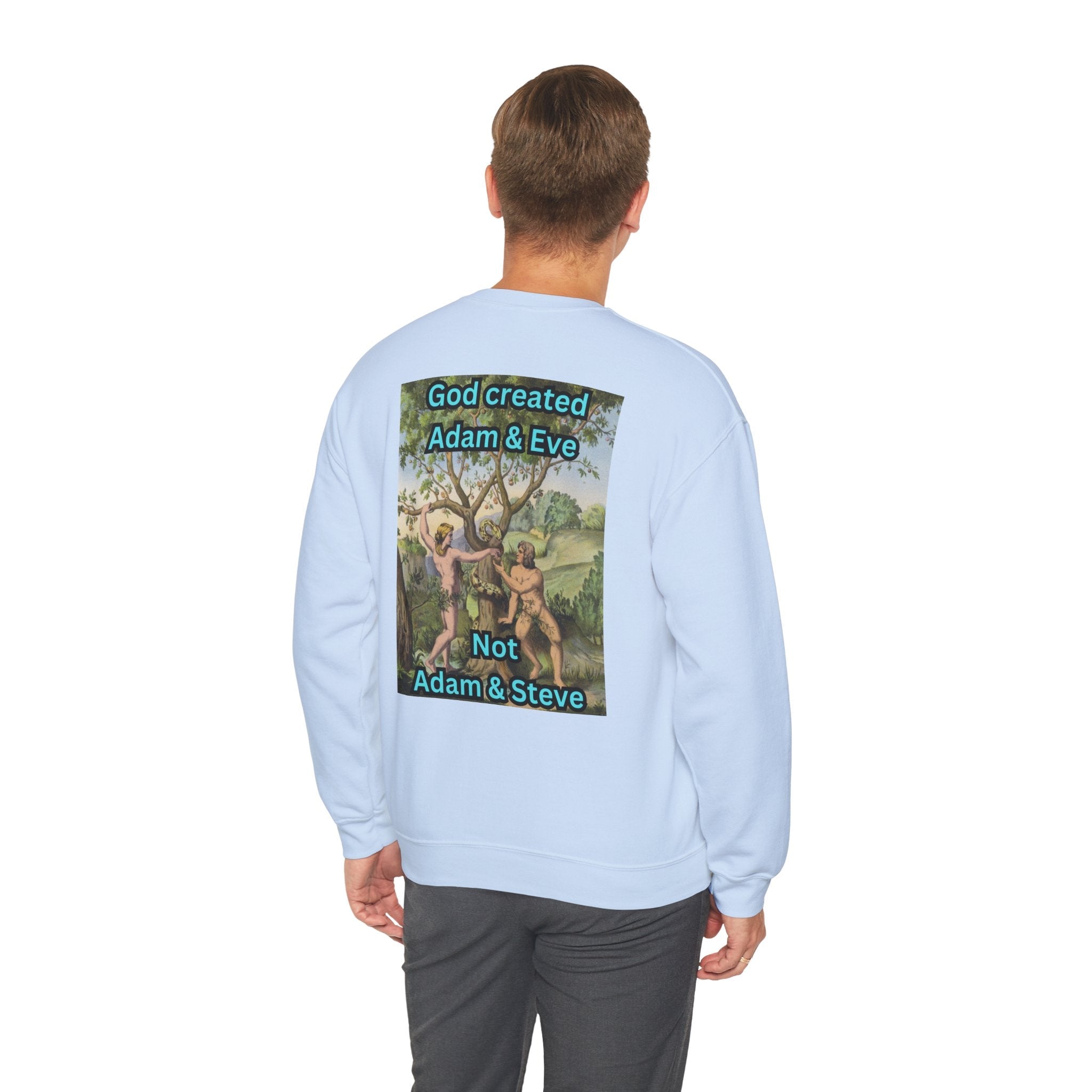 God Created Adam and Eve Sweatshirt – Biblical Truth Christian Sweatshirt for Unshakable Faith Printify