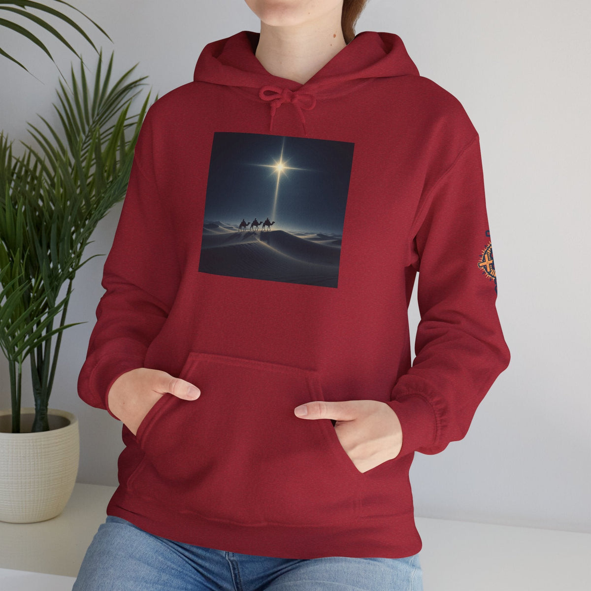 3 Wise Men Hoodie – Magi Camels Nativity Journey Christian Christmas Sweatshirt for Epiphany Faith & Holy Night Printify