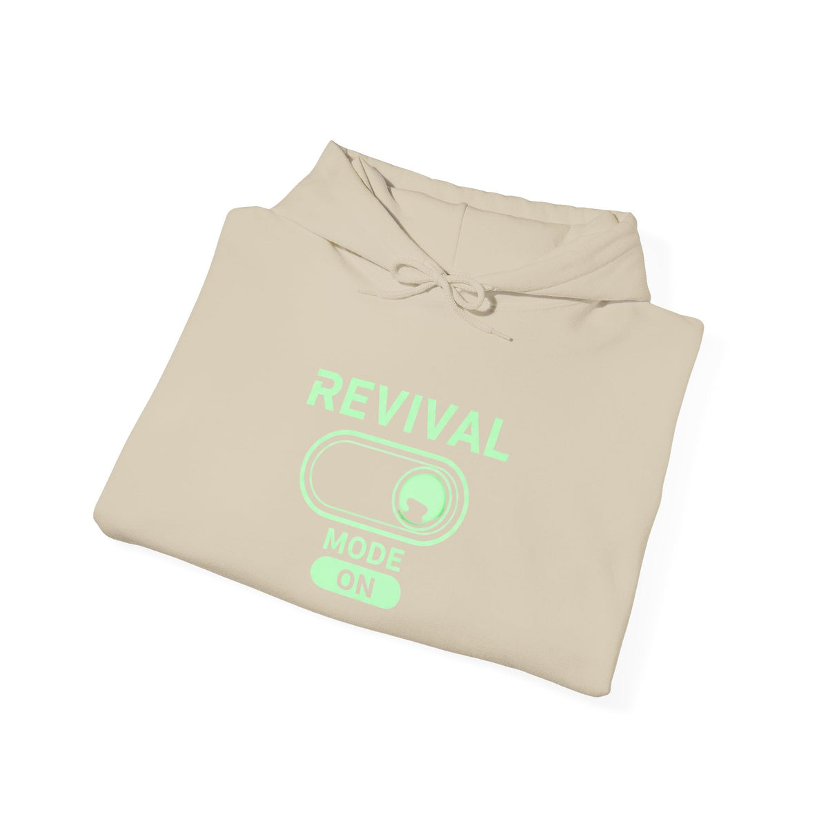 🔥 Revival Mode: ON – Christian Techwear Hoodie | Glowing Green Faith Switch | Futuristic Jesus Shirt | Activate Your Spiritual Awakening | Uplifted Gear Printify